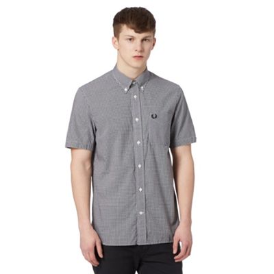 Fred Perry Black gingham checked short sleeved regular fit shirt
